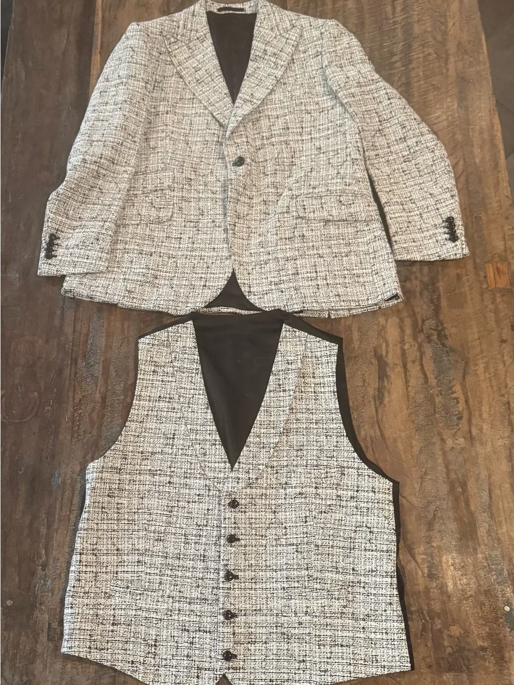 Sebastian Cruz Couture Tweed Jacket and Vest